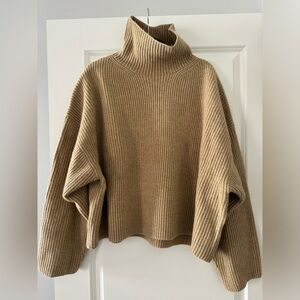 Toteme Women's Wool Thick Turtleneck Sweater in Khaki